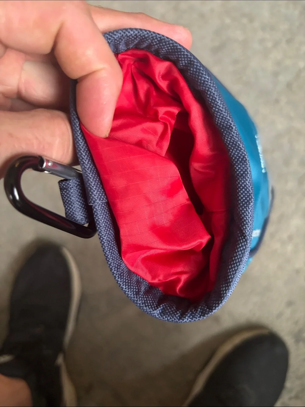Kurgo Kids Teal & Navy Treat Pouch with Red Lining